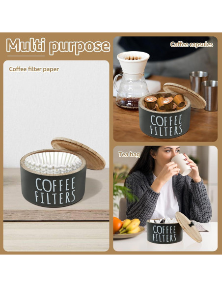 Soporte para Filtros de Café FALESOUL de Madera Rústica