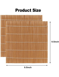 Esterilla de Bambú para Sushi KEPYDRMTF 24x24 cm Carbonizado 2