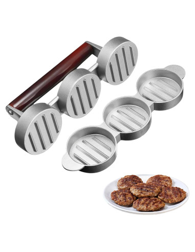 Mini Prensa de Hamburguesas Hinbkenla para 3 Tortas