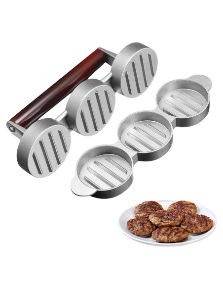 Mini Prensa de Hamburguesas Hinbkenla para 3 Tortas