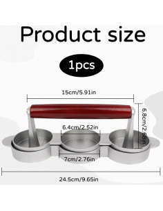 Mini Prensa de Hamburguesas Hinbkenla para 3 Tortas 2
