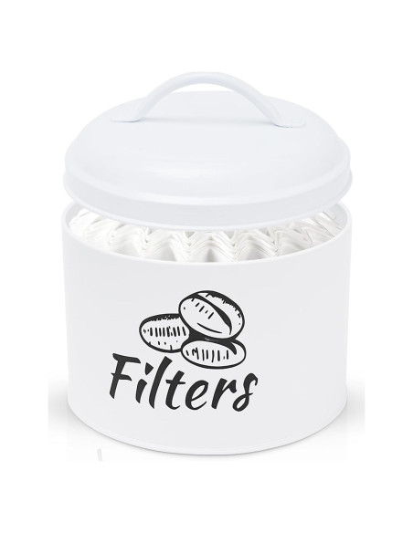 Soporte para Filtros de Café HOMLYCRAFT Blanco con Tapa de Metal