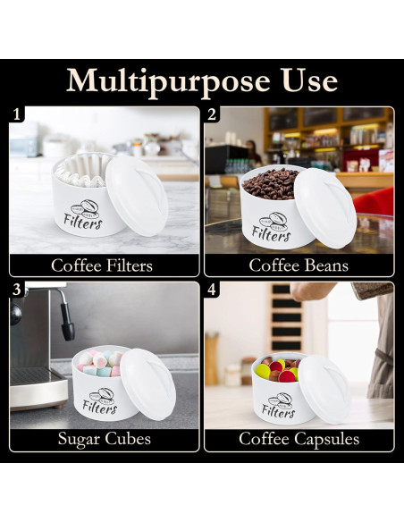 Soporte para Filtros de Café HOMLYCRAFT Blanco con Tapa de Metal