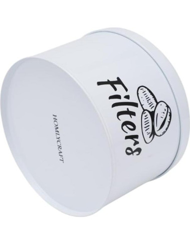 Soporte para Filtros de Café HOMLYCRAFT Blanco con Tapa de Metal