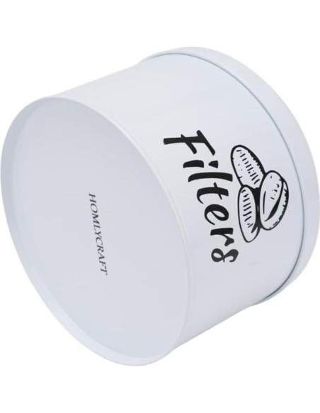 Soporte para Filtros de Café HOMLYCRAFT Blanco con Tapa de Metal