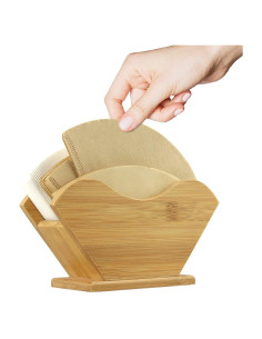 Soporte de Filtro de Café de Bambú Unibene - Organizador Cuadrado