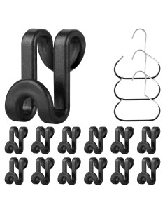 Conjunto de Ganchos Ahorra Espacio BATHRINS 63 Pcs Negro