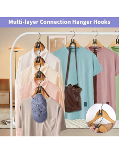 Conjunto de Ganchos Ahorra Espacio BATHRINS 63 Pcs Negro 2