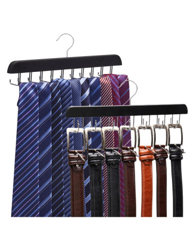 Soporte de Corbatas y Cinturones Sywxary 2 Piezas, 20 Ganchos