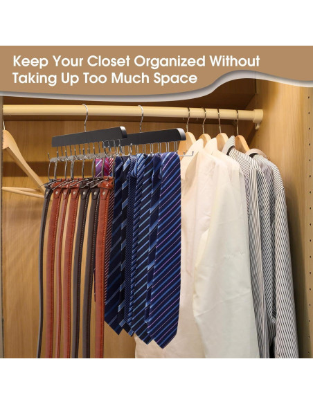 Soporte de Corbatas y Cinturones Sywxary 2 Piezas, 20 Ganchos