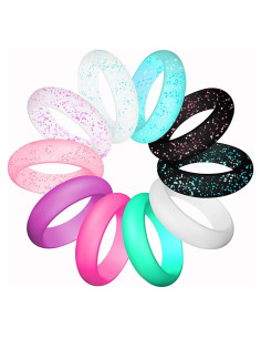 Anillo de Boda de Silicona LUNIQI para Mujeres - Paquete de 10