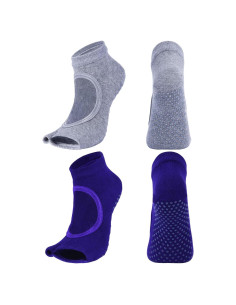 Calcetines de Yoga Antideslizantes Chica Limón 2 Pares Talla 5-9.5