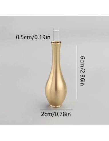 4 Soportes de Incienso Mini Jarrón de Latón NOIAFZY 6x2 cm