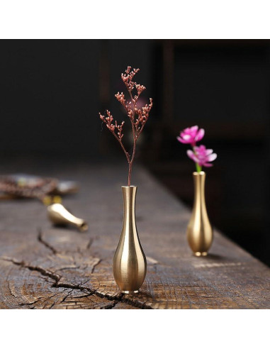 4 Soportes de Incienso Mini Jarrón de Latón NOIAFZY 6x2 cm