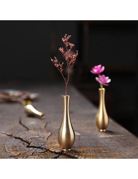 4 Soportes de Incienso Mini Jarrón de Latón NOIAFZY 6x2 cm