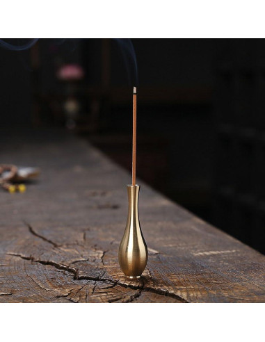 4 Soportes de Incienso Mini Jarrón de Latón NOIAFZY 6x2 cm