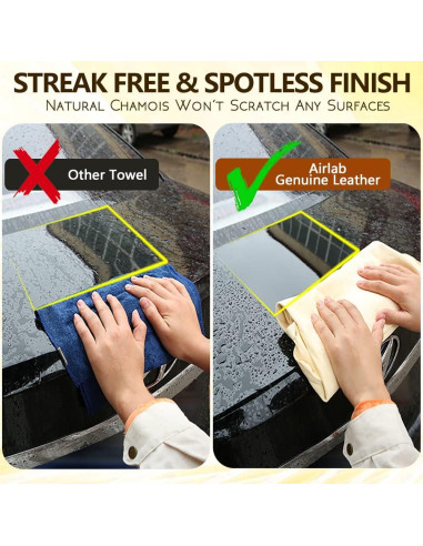 Paño Chamois Airlab 20" x 27.5" Cuero Natural Absorbente