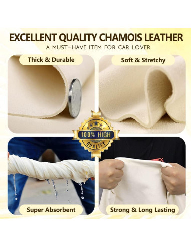 Paño Chamois Airlab 20" x 27.5" Cuero Natural Absorbente