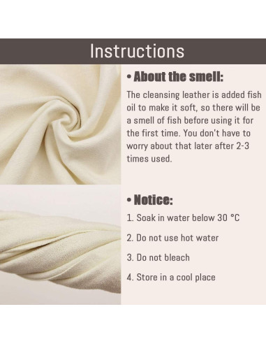 Paño Chamois Airlab 20" x 27.5" Cuero Natural Absorbente