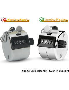Contador Clicker Manual Nliyeisu 2 Pcs Plata 0-9999 2