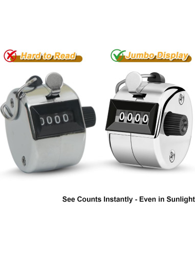 Contador Clicker Manual Nliyeisu 2 Pcs Plata 0-9999