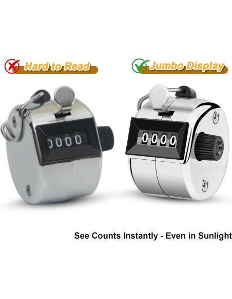 Contador Clicker Manual Nliyeisu 2 Pcs Plata 0-9999