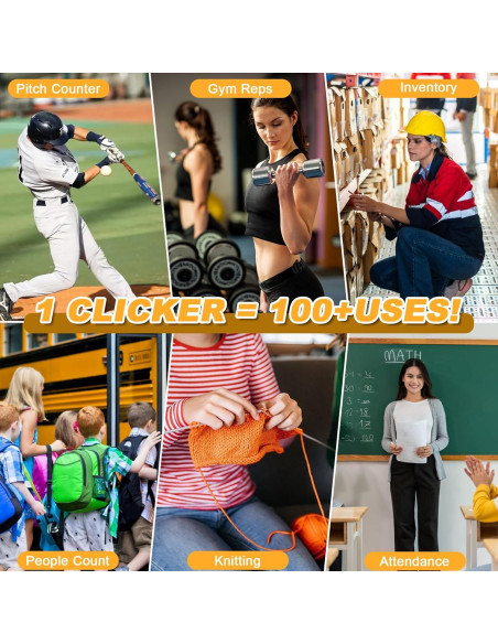 Contador Clicker Manual Nliyeisu 2 Pcs Plata 0-9999