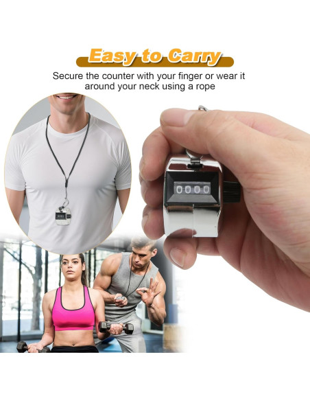 Contador Clicker Manual Nliyeisu 2 Pcs Plata 0-9999