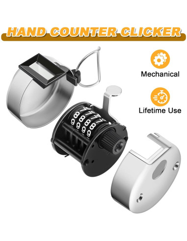 Contador Clicker Manual Nliyeisu 2 Pcs Plata 0-9999