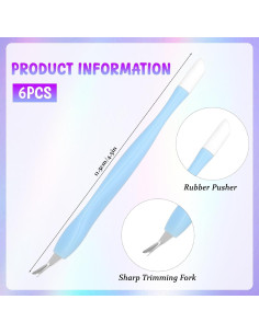 Juego de 6 Removedores de Cutículas Hariendny, Punta de Goma Suave 2