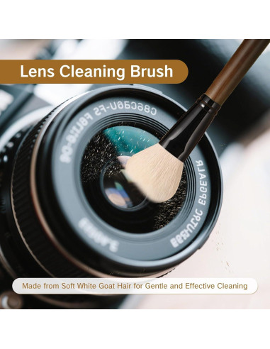 Cepillo de limpieza de lentes ZGGAZCA con pelo de cabra suave
