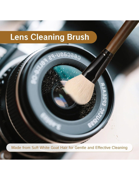 Cepillo de limpieza de lentes ZGGAZCA con pelo de cabra suave