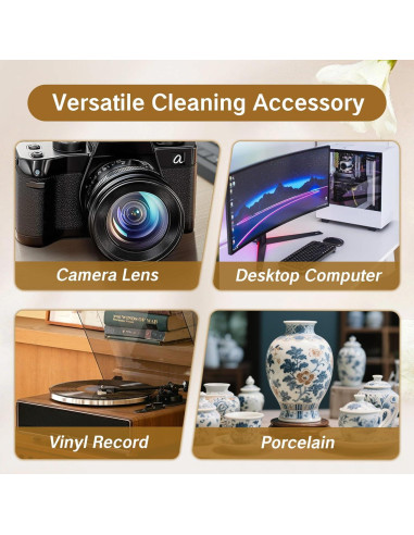 Cepillo de limpieza de lentes ZGGAZCA con pelo de cabra suave