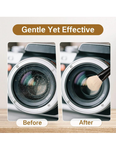 Cepillo de limpieza de lentes ZGGAZCA con pelo de cabra suave