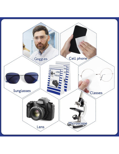 500 Pañuelos de Limpieza de Lentes Ahltoiex 15x10 cm