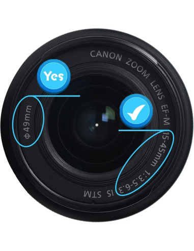 Cubierta de lente 49mm Huipuxiang para Canon EF-M 15-45mm