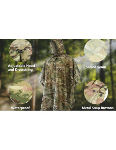 Poncho de Lluvia Fousam Impermeable 140x210 cm Multiusos 2