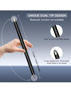Lápiz Óptico Doble Punta YAGFK para Tablets Android - Negro 2