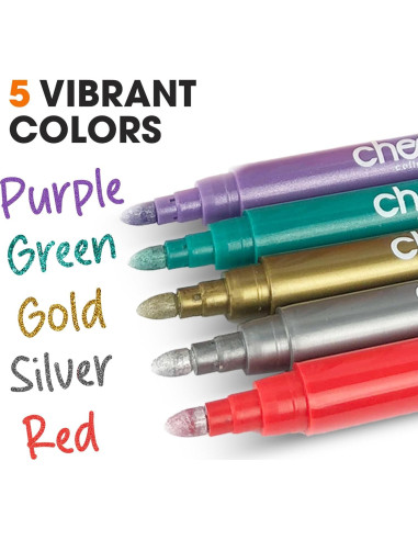 Set de 5 Marcadores Metálicos para Copas de Vino Colección Cheer