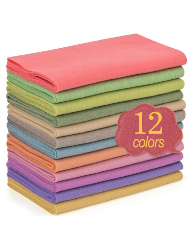 XSEINO 12 Rollos Fieltro Suave 20.5x90cm 1.4mm Serie Morandi