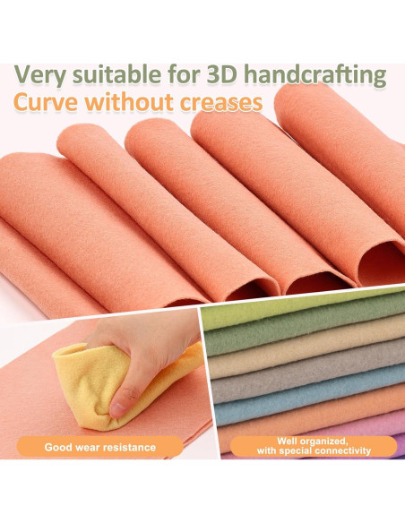 XSEINO 12 Rollos Fieltro Suave 20.5x90cm 1.4mm Serie Morandi