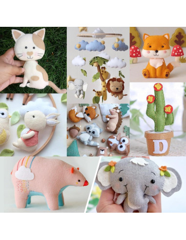 XSEINO 12 Rollos Fieltro Suave 20.5x90cm 1.4mm Serie Morandi