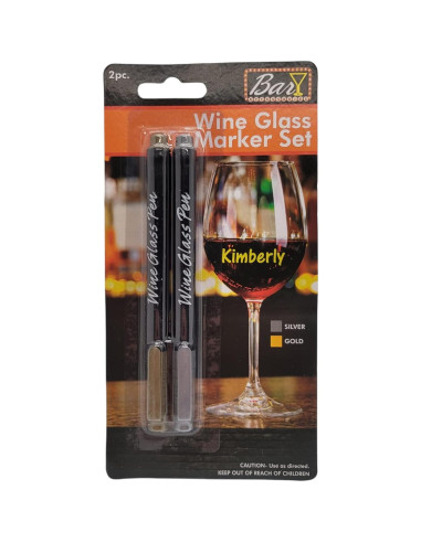 Juego de Marcadores de Vino Reutilizables Handy Housewares - Dorado y Plateado