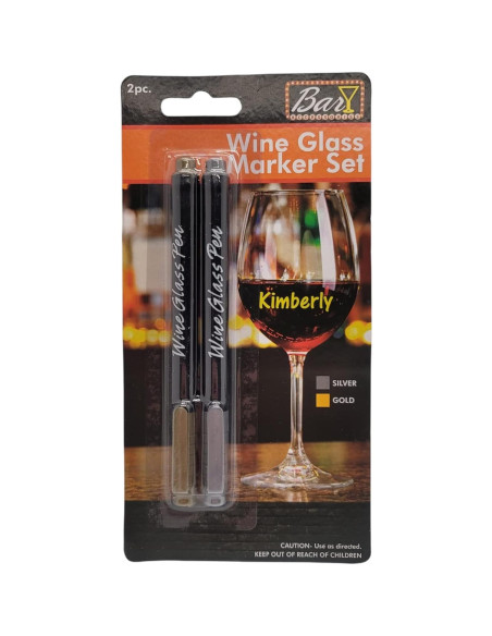 Juego de Marcadores de Vino Reutilizables Handy Housewares - Dorado y Plateado