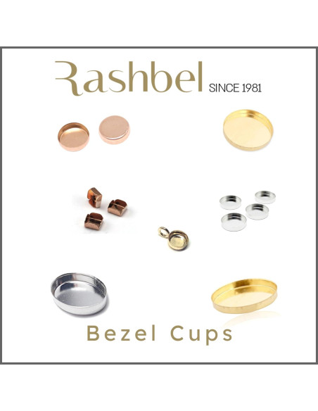 Taza Bezel 925 Plata Esterlina Rashbel 8x10mm - 10 Piezas