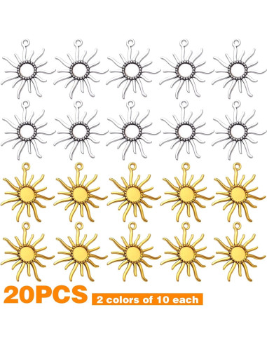 20 Bandejas Redondas Bezel Hmjpng 12mm Oro y Plata para Joyería