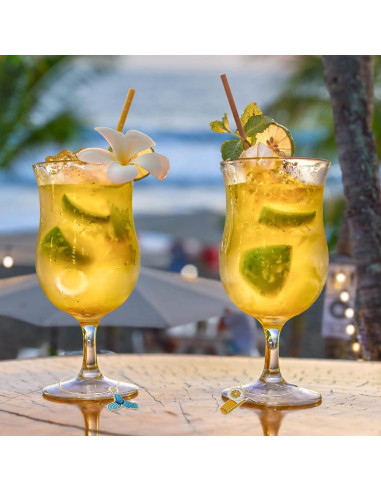 Marcadores de Copas de Vino Temáticos de Playa ESUOHYM - 30 Pzs