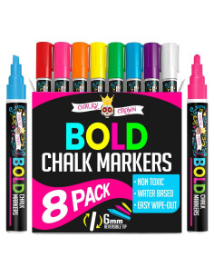 Marcadores de Tiza Líquida Chalky Crown - 8 Colores 6mm