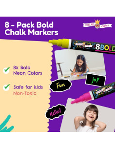 Marcadores de Tiza Líquida Chalky Crown - 8 Colores 6mm 2