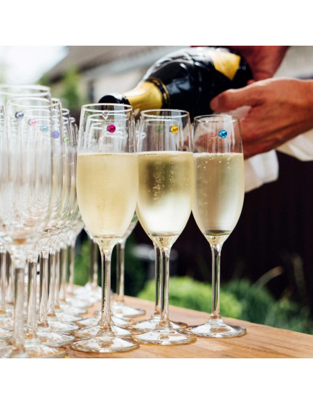 24 Marcadores Magnéticos de Cristal para Copas de Vino Maitys